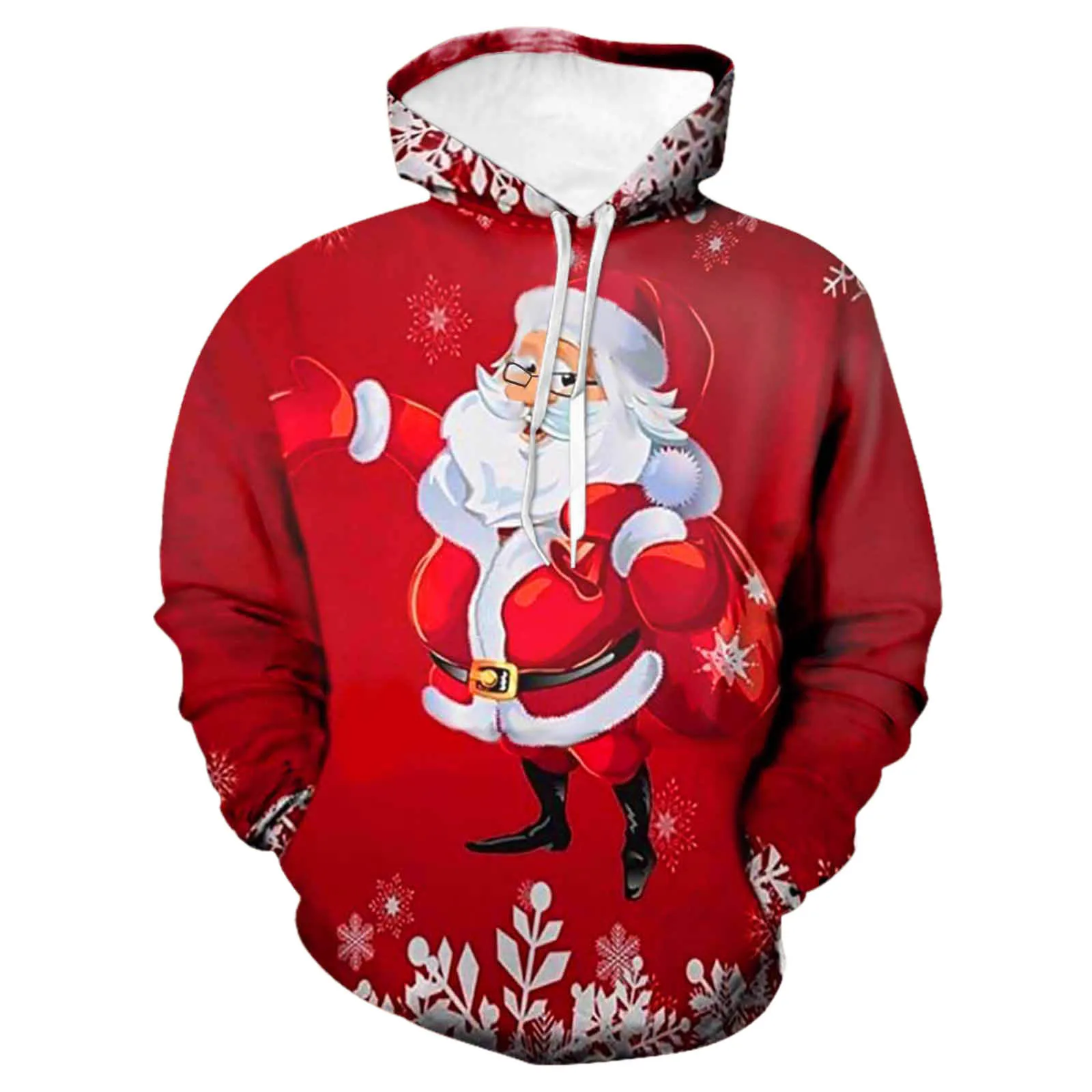 

Mens Autumn And Winter Fashion Casual Christmas Funny Hooded Sweater Workout Hoodie Korean style
