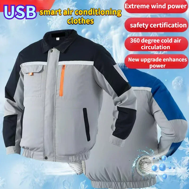 2025 New Cooling Work Jacket with Fan - Men's Air Conditioner Vest USB Rechargeable for Construction Outdoor Summer Heat Relief