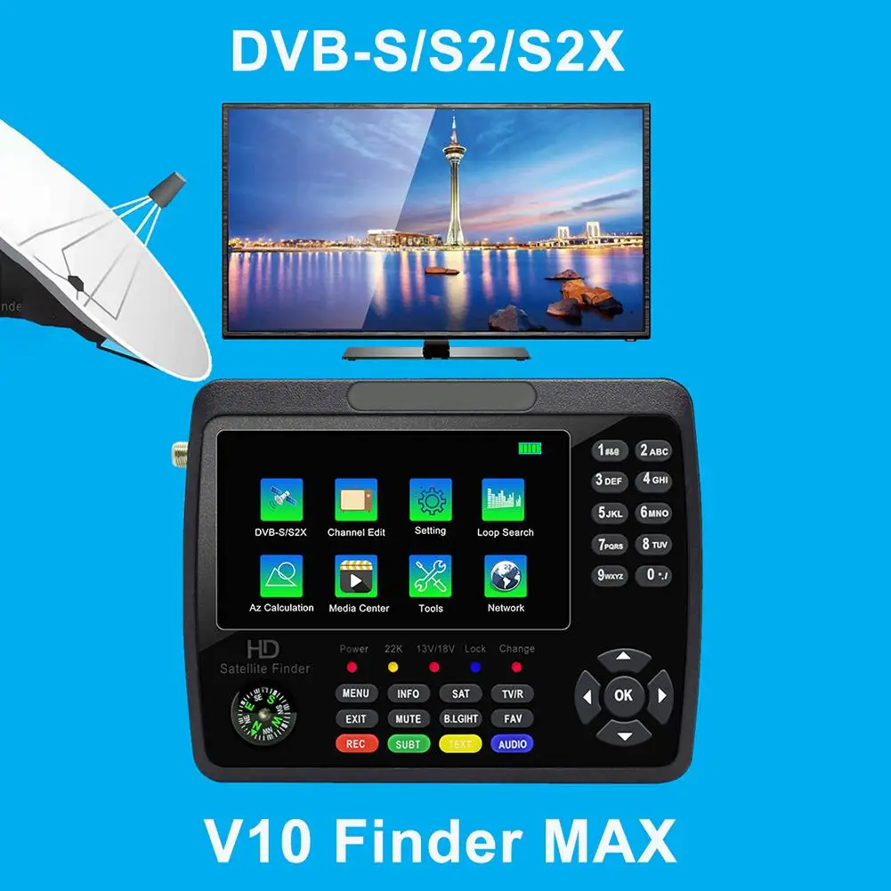 V10 δ ƽ  δ ȣ 跮, DVB-S S2 S2X ù Sat   4000mAh ͸, 2023 ǰ