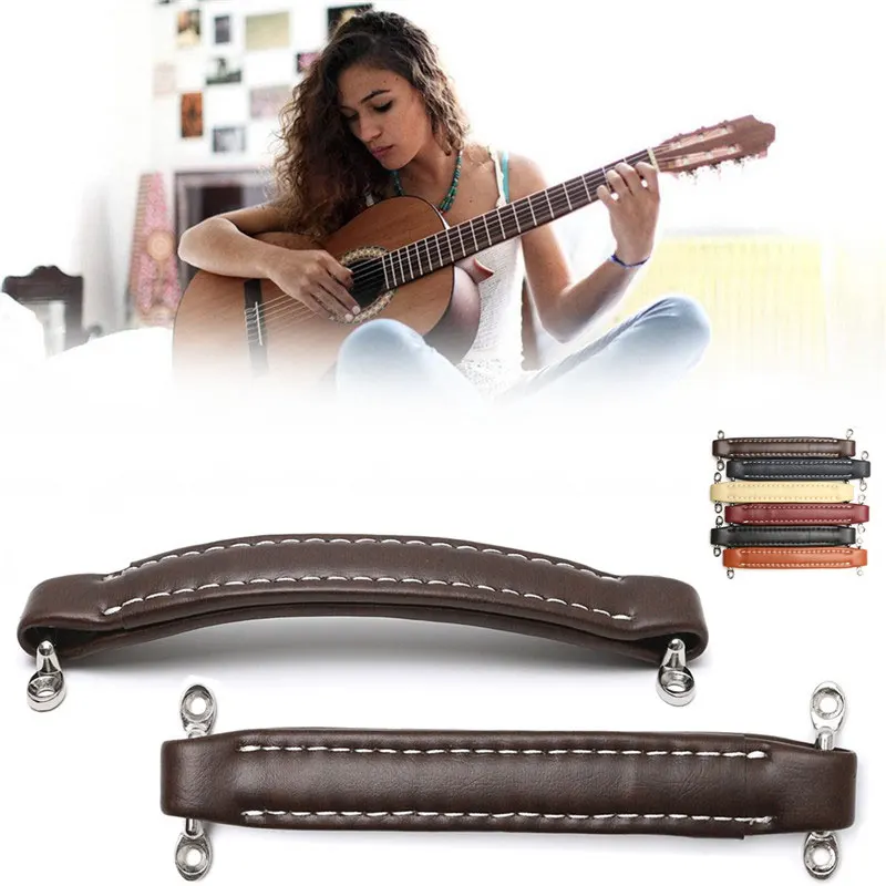

Vintage Style Leather Handle Guitar Amplifier Handle For Fender Furniture Cabinet Chest Drawer Knobs Gear Parts Hardware Tools