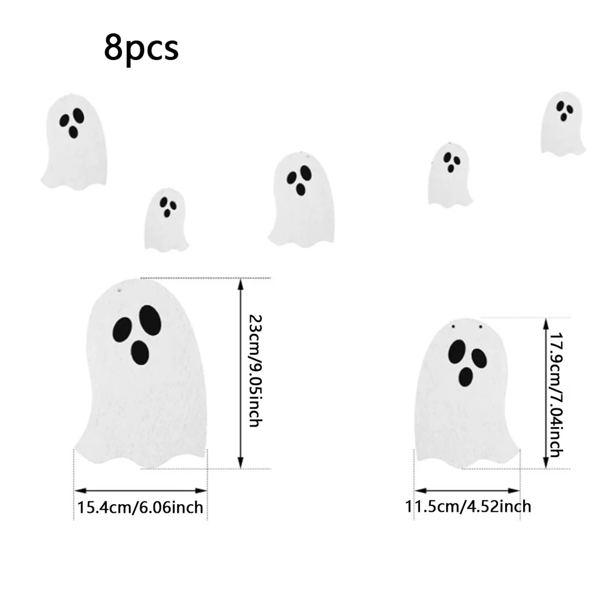 8pcs - Ghost Festival themed banners, Halloween party decorations, home decorations, scene decorations