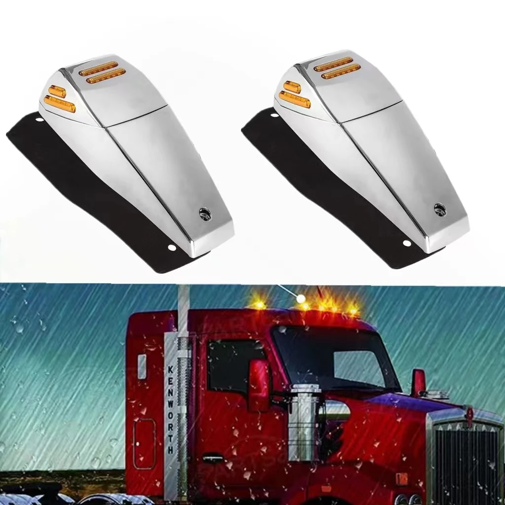 

2 X Amber 48LED Cab Roof Top Marker Running Lights Clearance Light Lens LED Bulbs New For 4x4 RV Pickup Truck Van Semis Vehicle