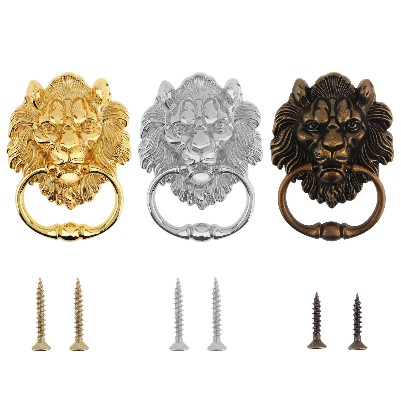 1 ชิ้นโลหะผสมสังกะสีเคาะ 6 นิ้วประตูตกแต่งบ้านหัวจับดึงประตูพร้อมสกรูยึด 1