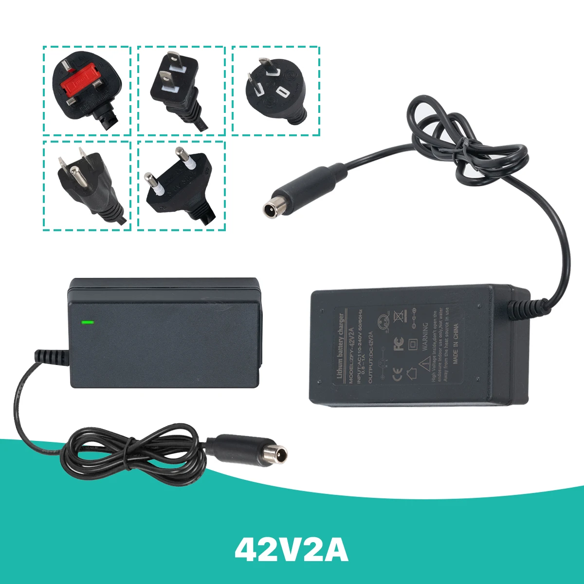 42V 2A Adapter Ersatz für Segway Ninebot Ladegerät Xiaomi M365, Bird, Lime, Lime-S, Skip, Spin, Elektroroller-Ladegerät