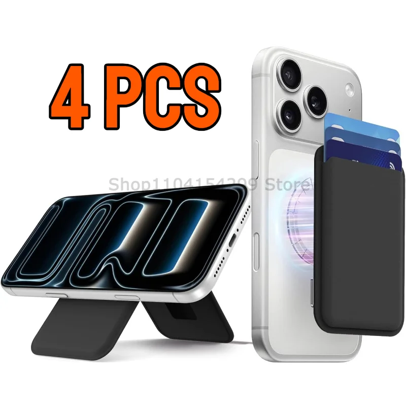 Leather Magnetic Wallet with Foldable Stand and Card Holder Pocket