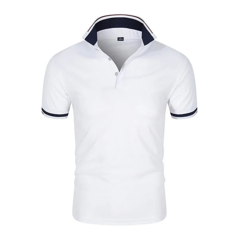 

2024 new solid color slim fit men's Polo shirt high quality summer fashion clothing top T-shirt Youth casual sports shirt