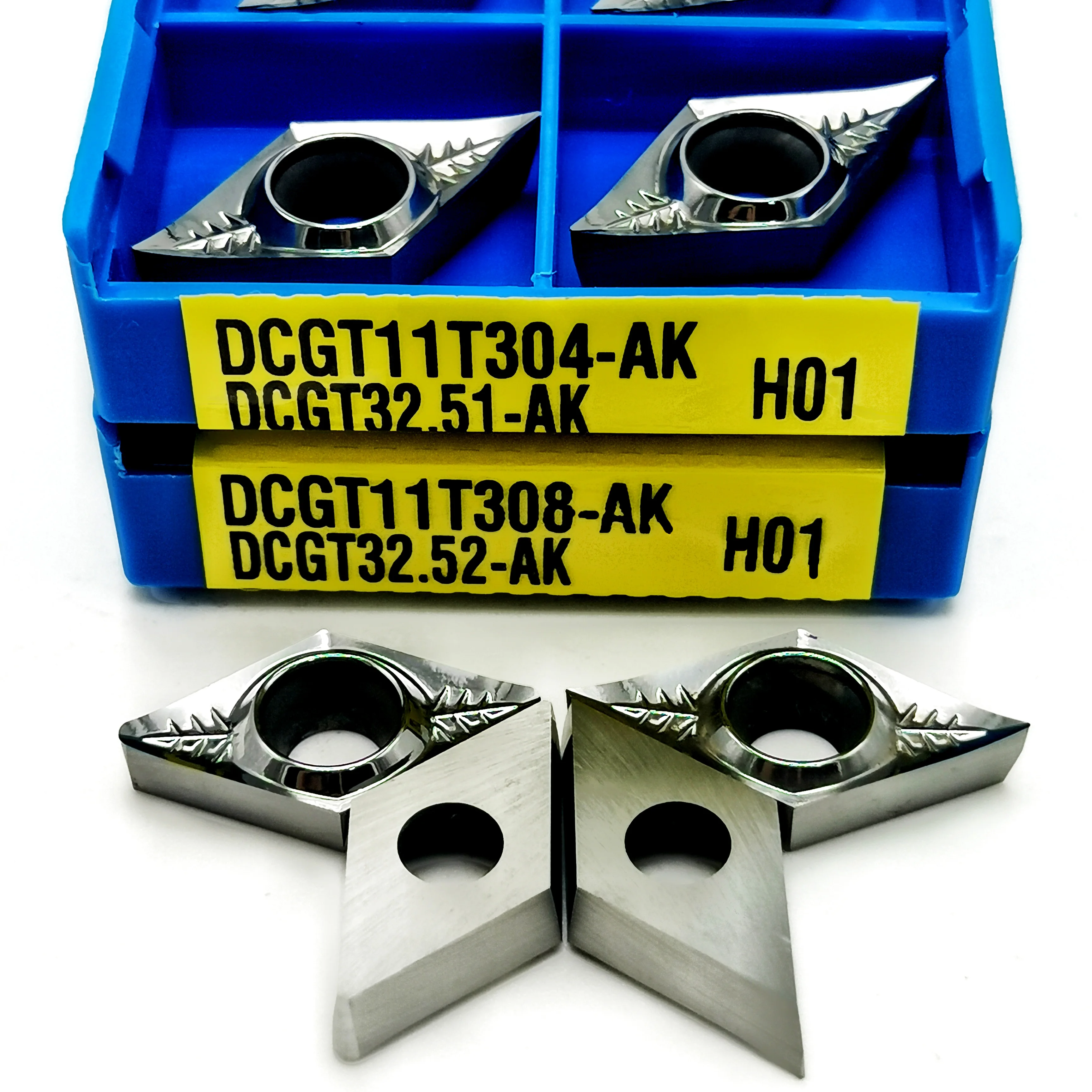 

10PCS DCGT11T304 DCGT11T308 AK H01 Aluminum External turning tool lathe tool Turning insert CNC high quality Cutting Tools