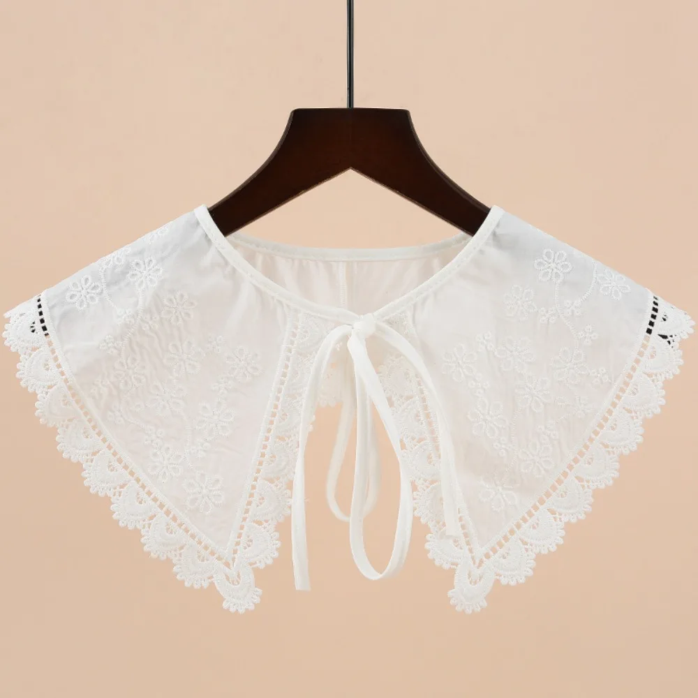 Japanische Spitze weiße Spitze gefälschte Kragen Bluse abnehmbaren Kragen für Frauen Kleidung Accessoires Vintage Damen Hemd Kragen – Detail 5