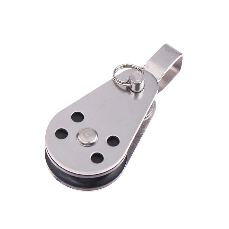 25mm 304 316 스테인리스 스틸 싱글 휠 블록 로프 러너 풀리 스위블 리프팅 하중 지지 카약 보트 부품