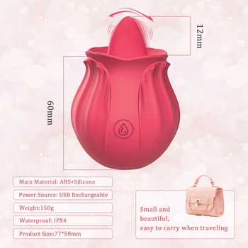 Rose Oral Tongue Licking Vibrator for Women 10 modes Clit Sucker G-Spot Massager Nipple Stimulator Sex Toys for Women Adult Shop 6