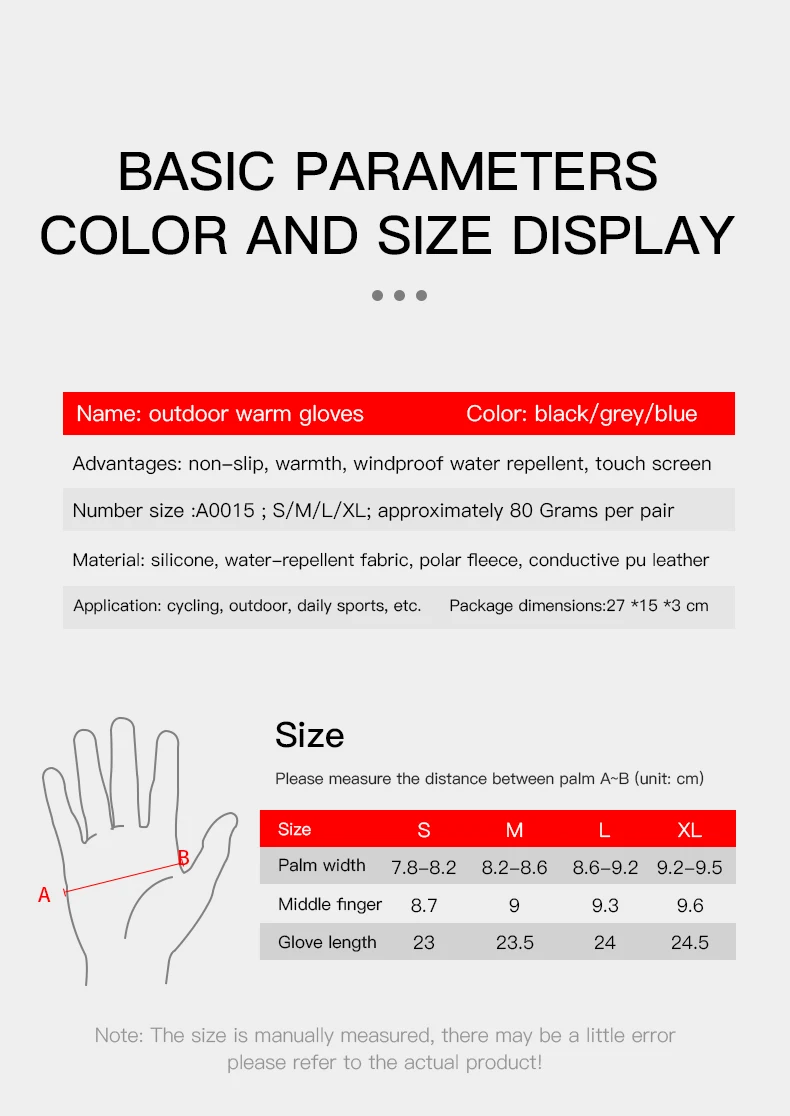 Touchscreen-warme Handschuhe, Outdoor, Radfahren, Fahren, Motorrad, wasserdicht, kalte Handschuhe, winddicht, rutschfest, für Damen und Herren, Winter-Skihandschuh – Detail 10