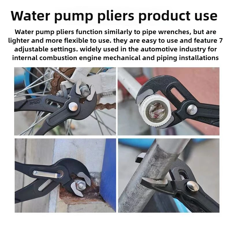 High Quality Quick Adjustable Water Pipe Pliers Household Use Tower Pincer 12inch Multifunctional Soft Grip Water Pump Pliers