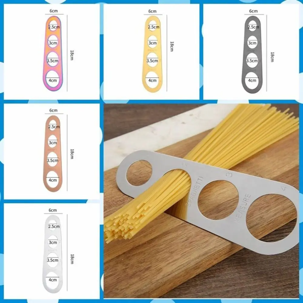 Kitchen Noodle Measure Tool Convenient Multicoloured Stainless Steel Pasta Measurer Cook Italian Noodle Ruler
