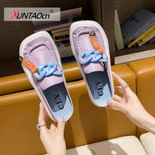 

Women's Slippers Sandals Mueller Slides Shoes Summer New Thick Soles Fashion Leather Instagram Pop Shoes Flip Flops Women Sneake