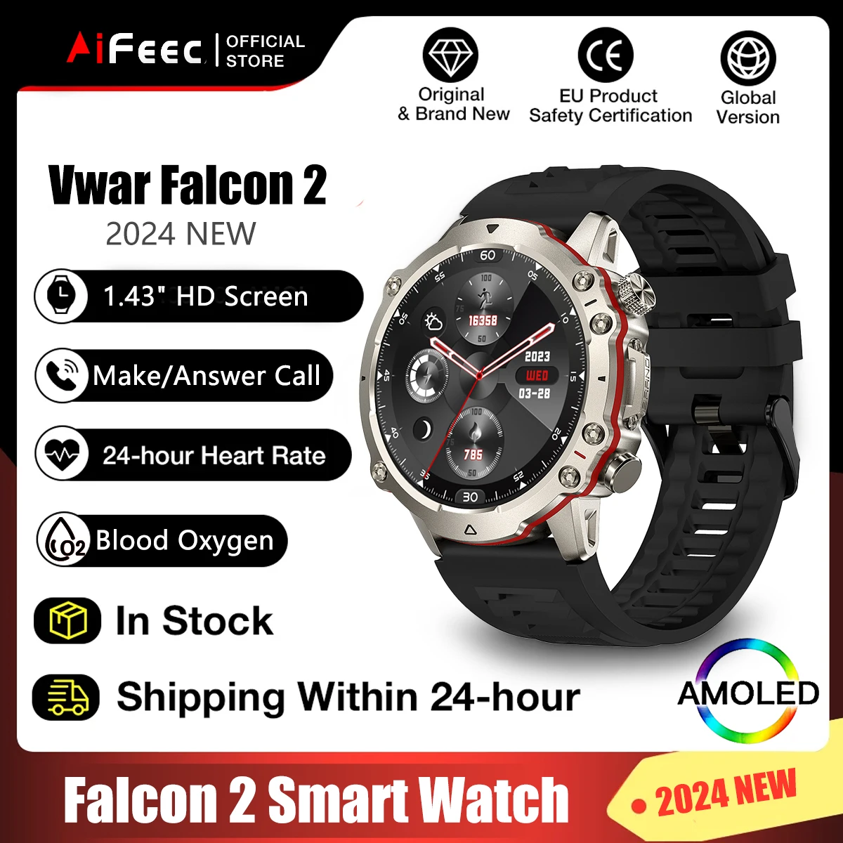 

2023 Smartwatch AMOLED reloj inteligente hombre 100+ Sports Watches For Men Fitness Bluetooth Smart Watch PK Falcon Ultra 2