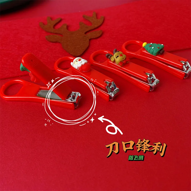 Cartoon Christmas Nail Clippers Flat Mouth Stainless Steel Nail Trimmer Baby Care Tools Kids Gifts