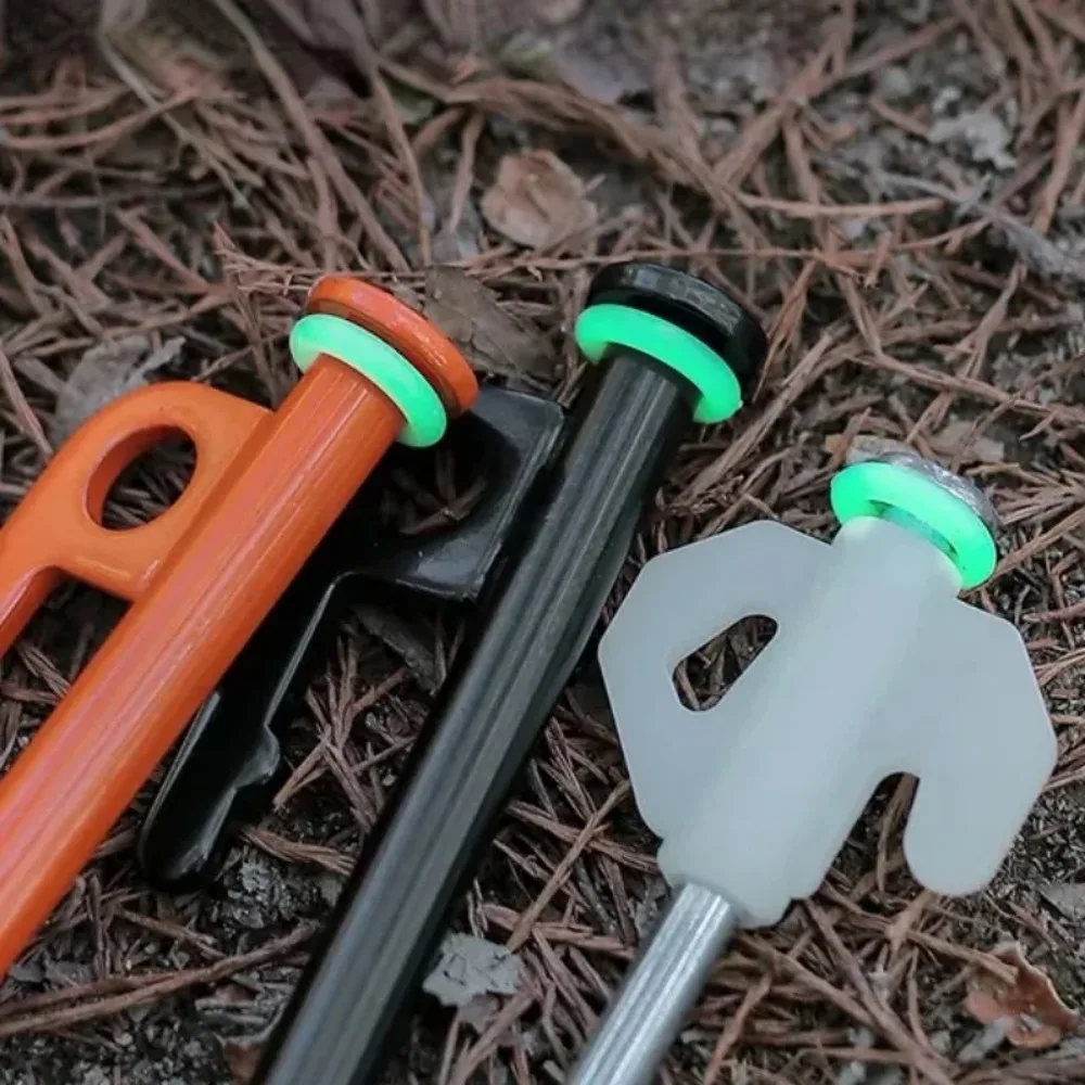 100PCS Fluorescent Silicone Tent Nail Ring Luminous O-shaped Fishing Rod Rings Night Light Outdoor Camping Tents Accessories