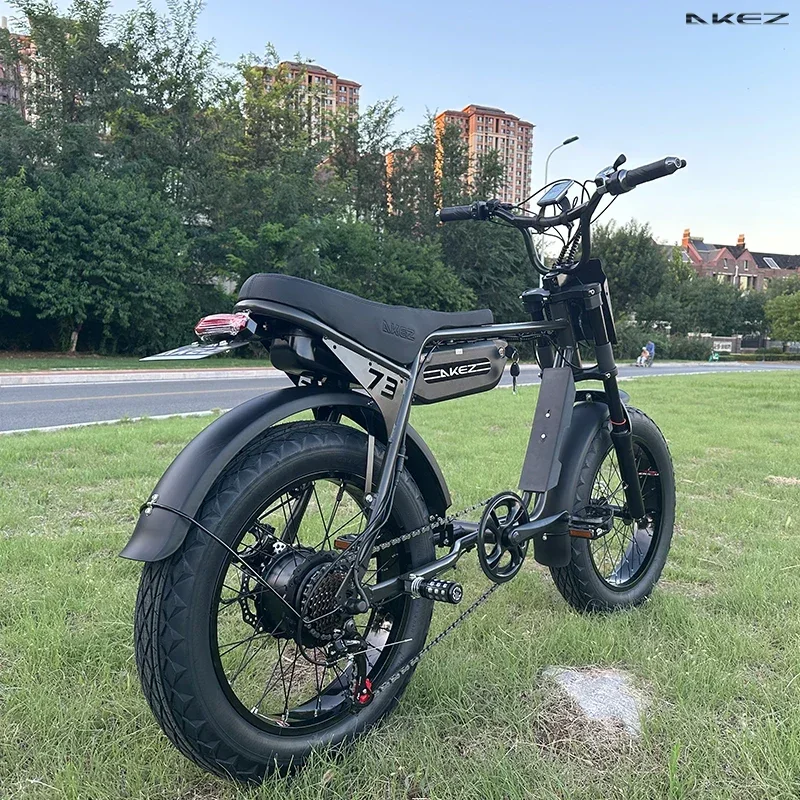 AKEZ ZX Electric Bike Adults 20" Fat Tire 750W Motor 48V 13AH Battery Ebike Electric City Mountain Bicycle Front Fork Suspension