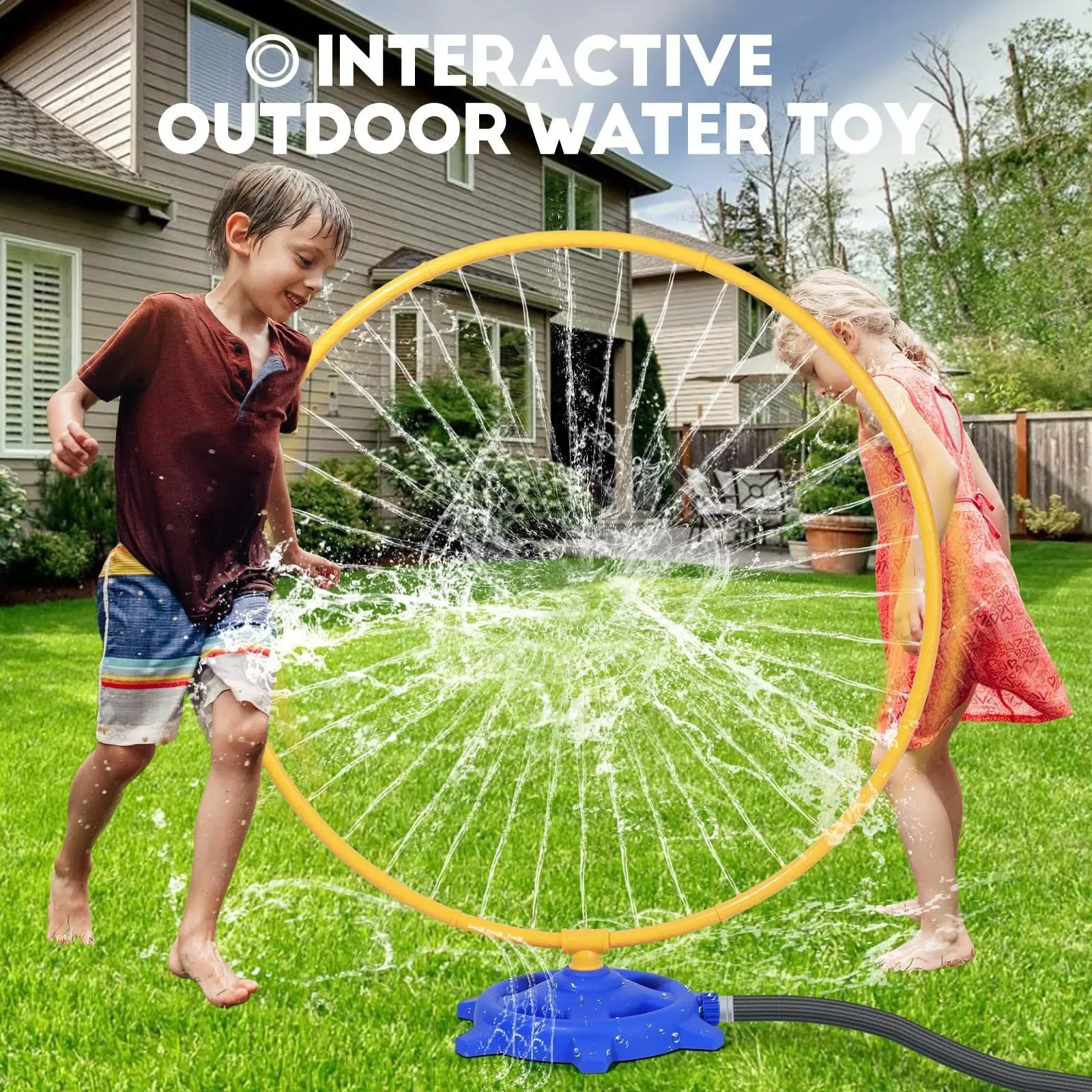 Water Sprinkler for Kids 360 Degree Splash Water Rotation Round Water Spray Toys Backyard Outdoor Water Games for Kids Pets