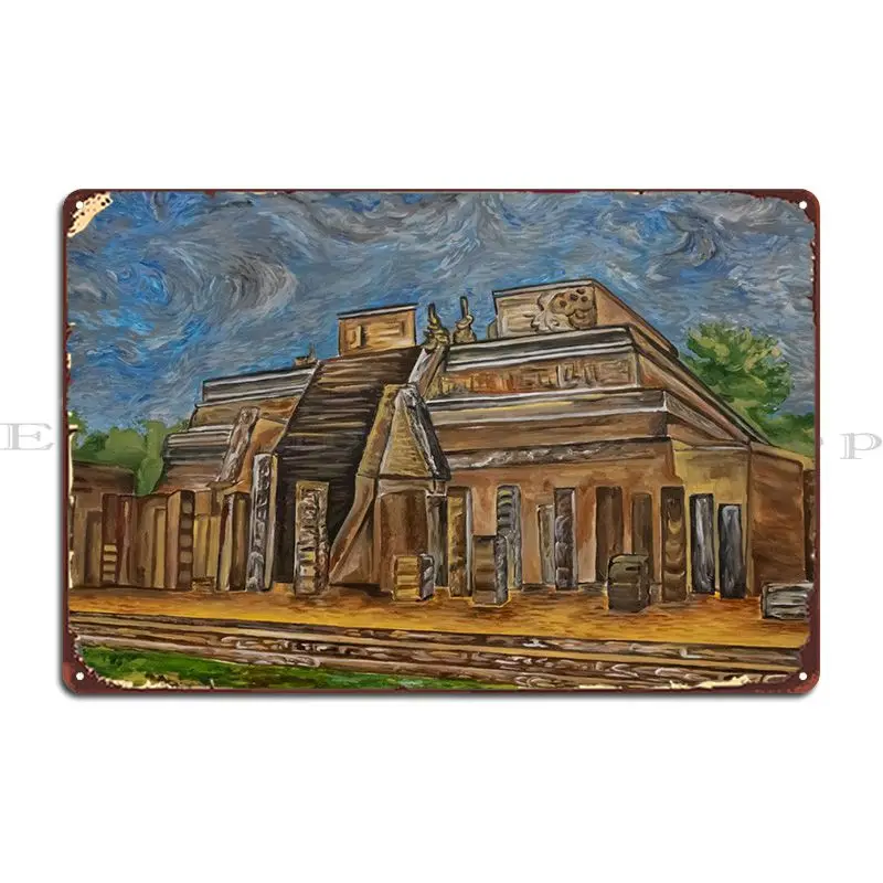 Tempio Dei Guerrieri Targa In Metallo Poster Garage Wall Party Club Designs Club Tin Sign Poster