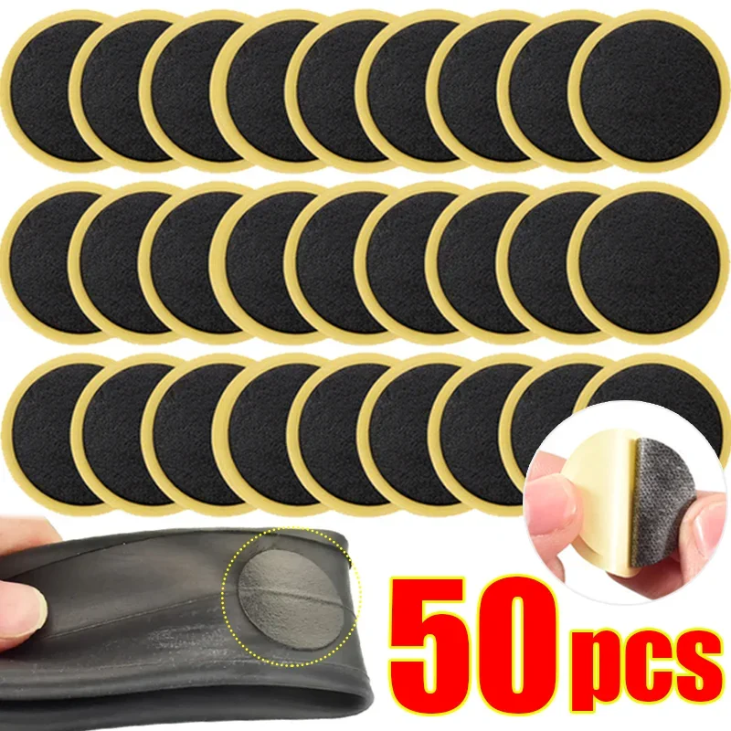 10/30/50pcs Bicycle Glue-free Tire Patches Bike Tire Patch Tool Without Glue No-glue Adhesive Quick Drying Bike Accessories slime accessories ream plug pistol no glue