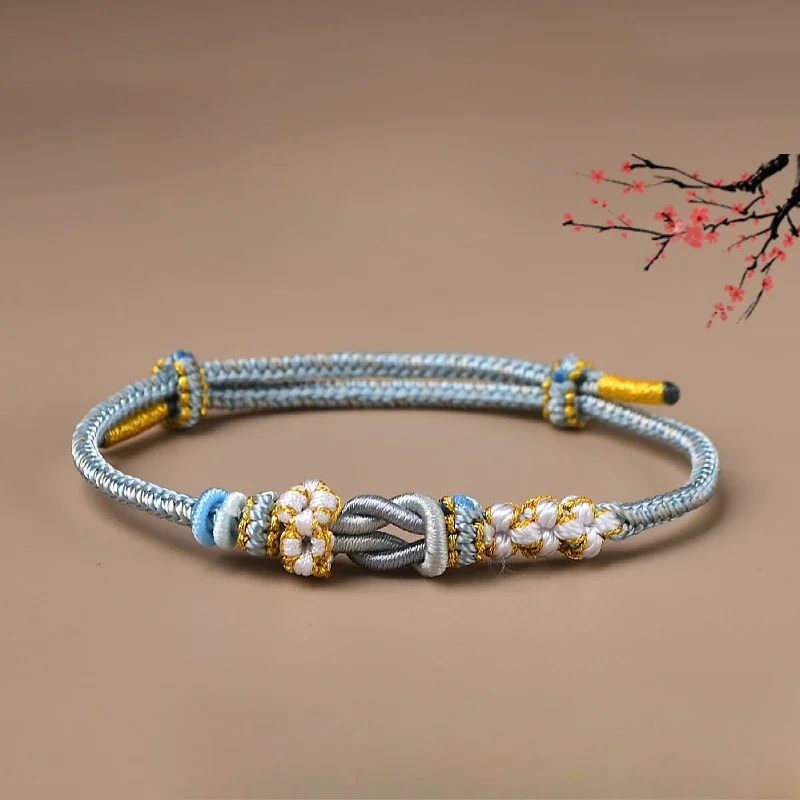 DIY Adjustable Braided Red Rope Bracelets Women's Partially Prepared Products Wearable Beads Couple's Zodiac Year Rope Chain 4