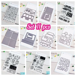 Festive Embossing and Cutting Dies Set for Holiday Scrapbooking and Card Making (M8375 - M8382 - A set11)