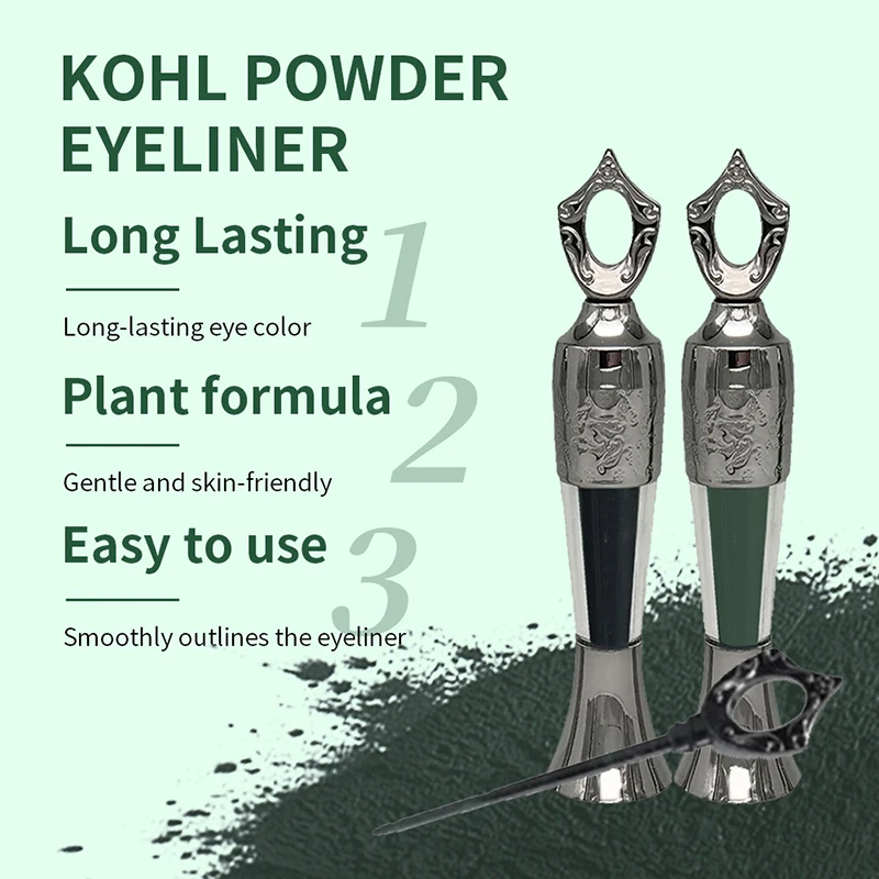 Eyeshadow Stick Eyeliner Pencil Eyeshadow Eyeliner Retro Bottle Powder Eyeliner Natural Mineral Powder Eye Liner Stick Waterproof Lasting Black Kohl Eyeshadow No Smudge Eye Makeup