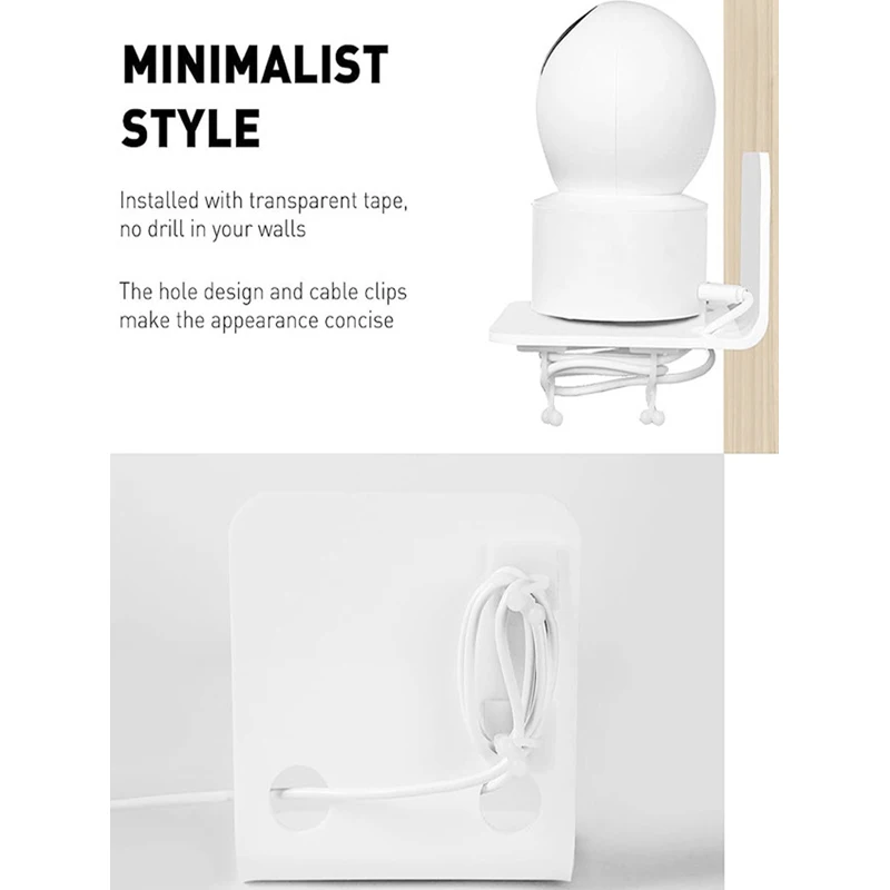 3PCS Surveillance Camera Shelf Acrylic Adhensive Wall Mount Stand Storage Rack for Small Items in Living Room Bathroom Bedroom 5