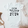 I'm the Best Thing 2024 Newborn Baby Clothes White Cotton Summer Bodysuits for Infants Short Sleeve Boys Girls Romper 1