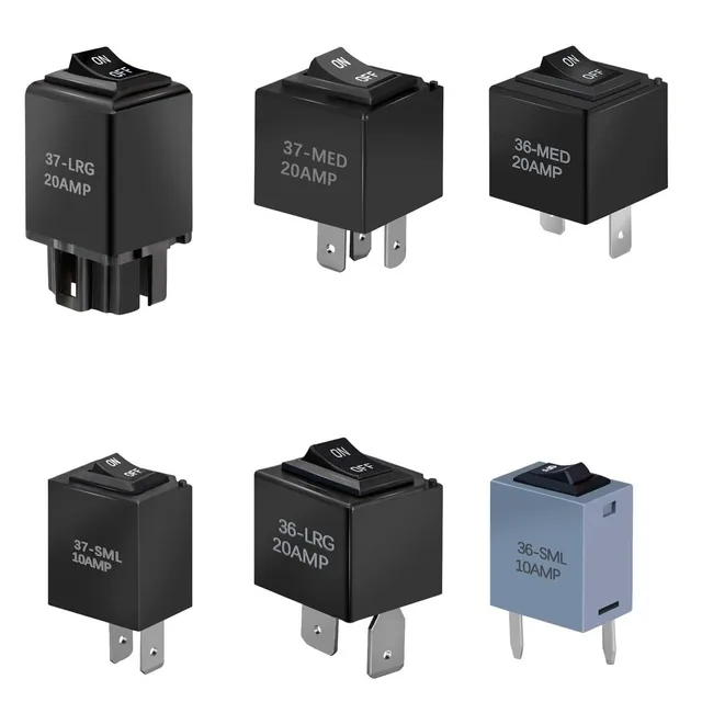 ชุดเครื่องมือทดสอบรีเลย์ยานยนต์ 6 ชิ้น 12V พร้อมสวิตช์บายพาสรีเลย์อัจฉริยะสำหรับซ่อมบำรุงยานยนต์ 1