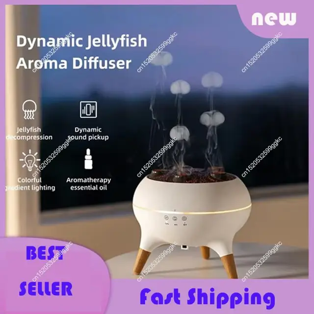 Necessary Smoke Ring Fragrance Machine Jellyfish Air Humidifier Colorful Flame Desktop Aroma Diffuser AU Plug 5