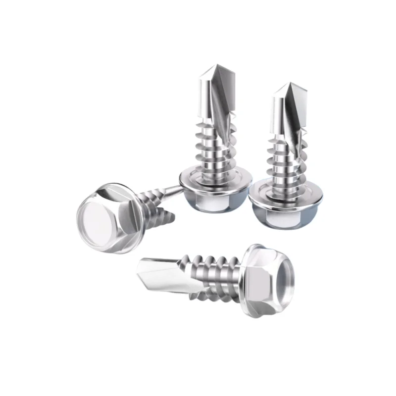 Hex Head 410 Stainless Steel Self-Drilling Screws - 100 Pack