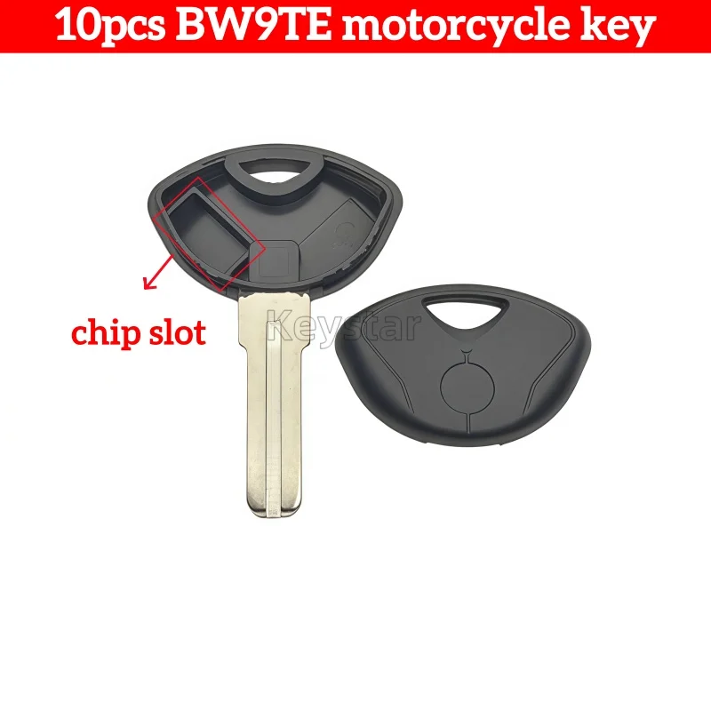 10pcs BW9TE 오토바이 트랜스폰더 키 쉘 칩 키 예비 키 헤드 BMW F650 K1200R F800GS F800ST K1200S F1200GS R1200RT
