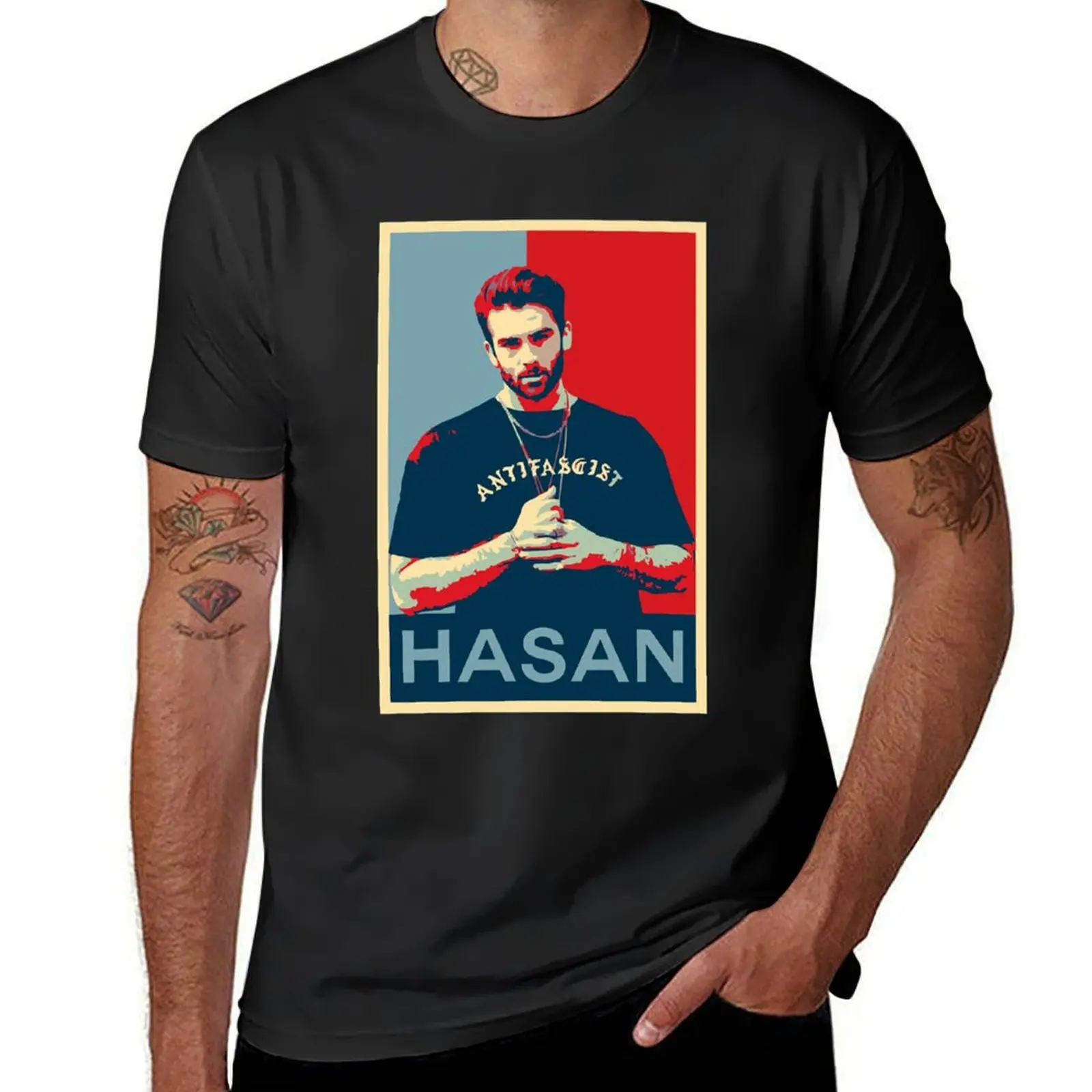 

Винтажная Футболка Hasan Piker Twitch Streamer, потрясающая игровая футболка для мальчиков, белая Традиционная Футболка для мужчин