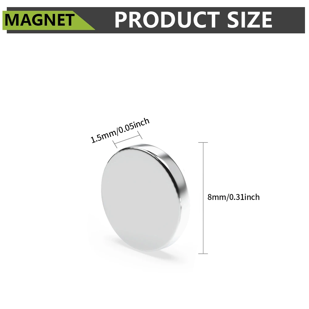 8x1,5mm N35 Super Starker Neodym-Magnet Runder NdfeB Leistungsstarker Permanentmagnet imanes Kühlschrankmagnete 8*1,5 – Detail 5