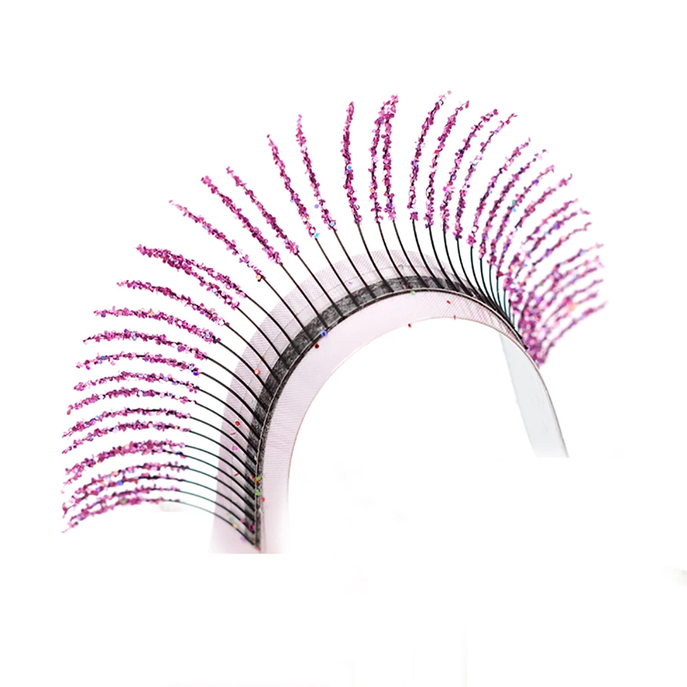 Description Picture 6 of item12 Rows Mix Color Fashion Glitter Fluffy Fairy Spikes False Eyelashes Shiny Fancy Diamond Colorful Eyelash Extension For Make Up