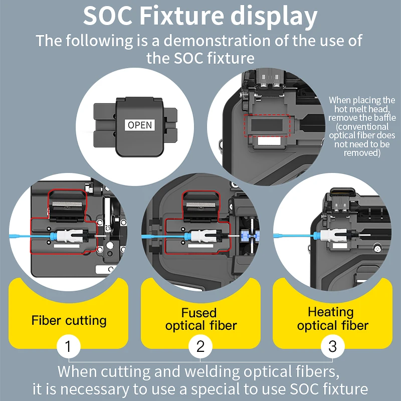 S-80/A-80F/A-10 Fiber Optic Fusion Splicer 6 Motors SM/MM Optical Fiber Core Hea