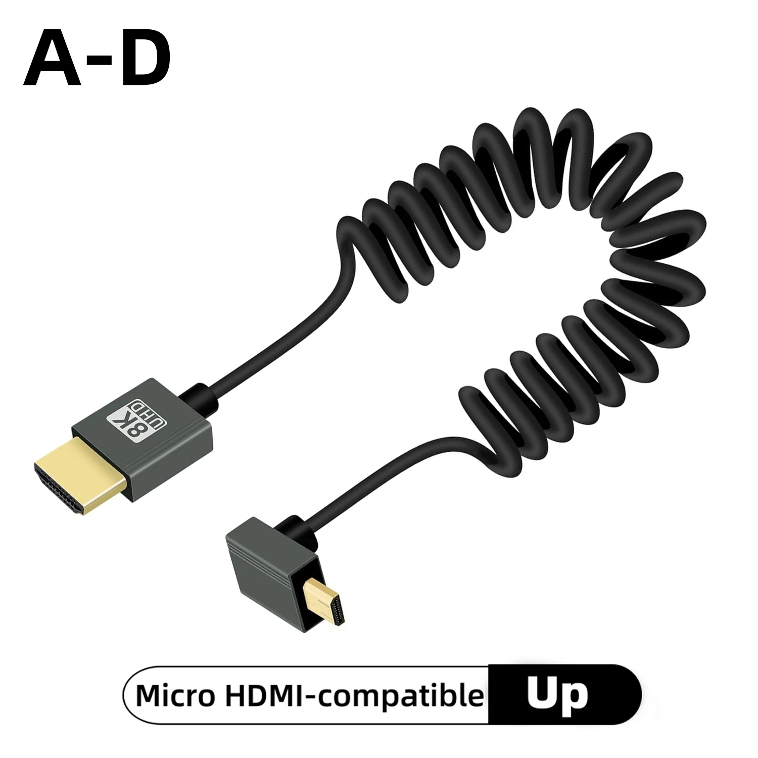 Ultra High-Speed Coiled 8K HDMI Cable with eARC and HDR Support for Cameras, Monitors, and Gaming​​