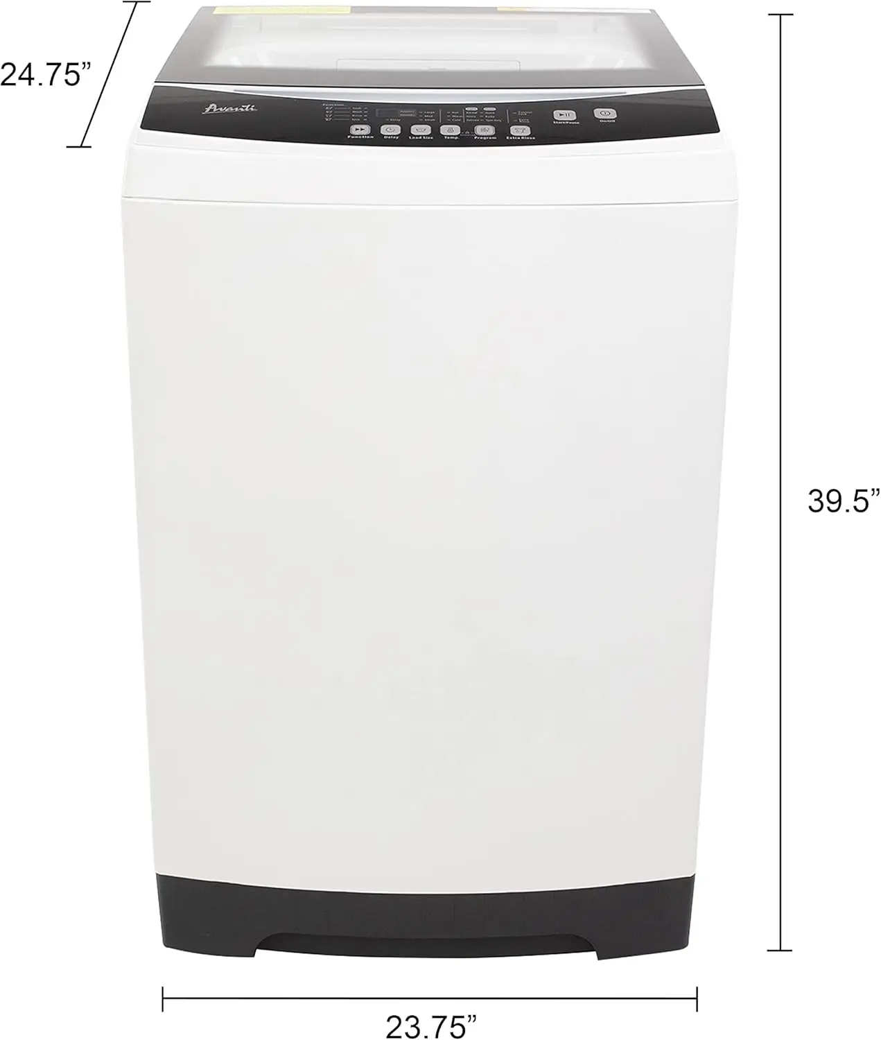 Portable Washing Machine 3.0 Cu. Ft. Capacity, Top Loading with Hot and Cold Water Inlets, 6 Cycles, Compact for 2