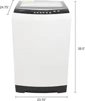 Portable Washing Machine 3.0 Cu. Ft. Capacity, Top Loading with Hot and Cold Water Inlets, 6 Cycles, Compact for 2