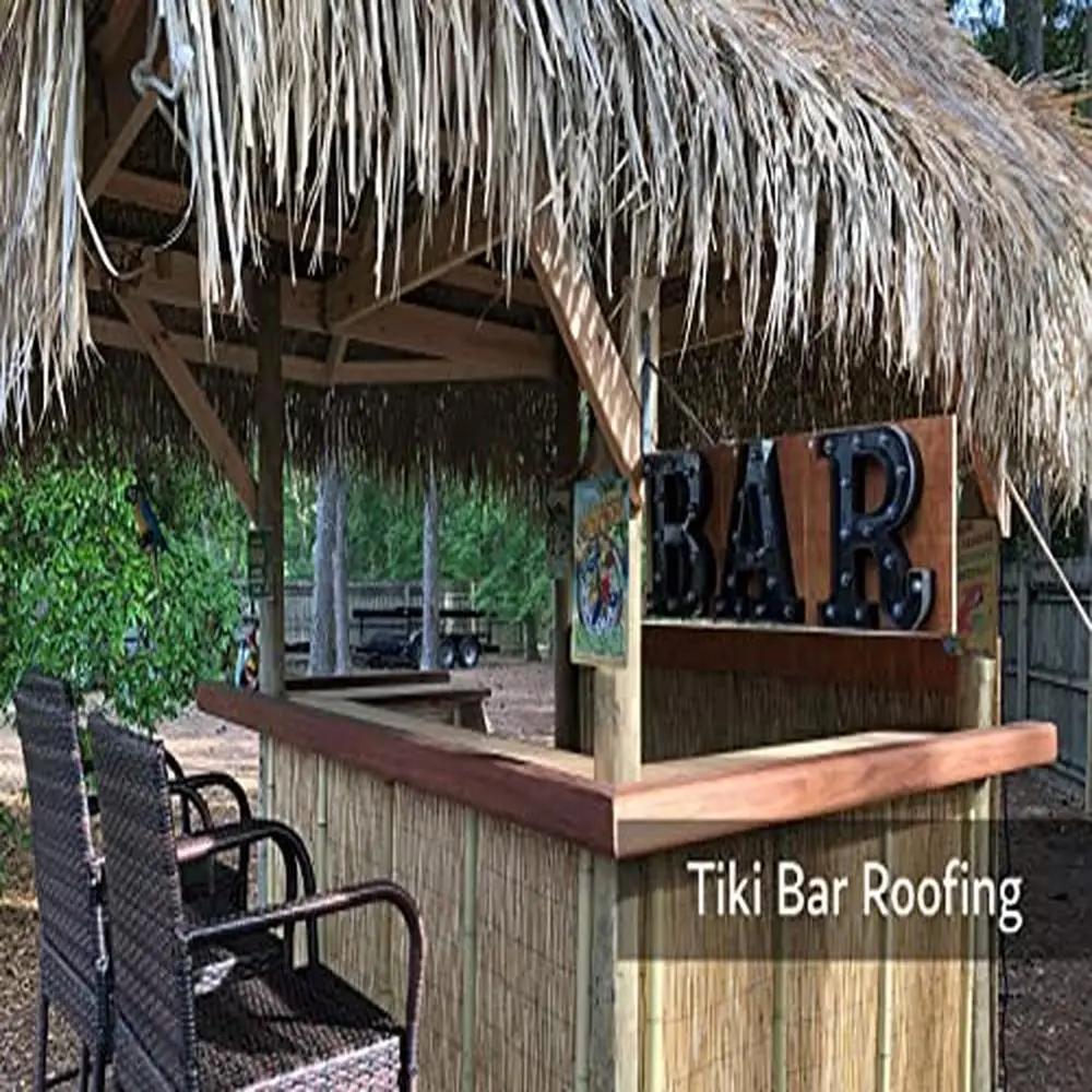 35" x 60' Mexican Thatch Roof Runner Roll Duck Blind Grass Tiki Hut Palapa Roofing Easy Installation Natural Shade Cover 5