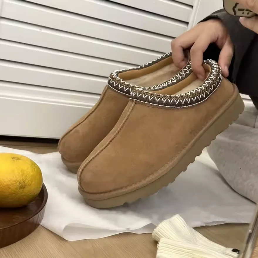 Winter Tasman Snow Boots Women Super Mini Real Sheepskin Wool Warm Low-cut Fur Shoes Slippers Man Classics Short Boot Size 35-42