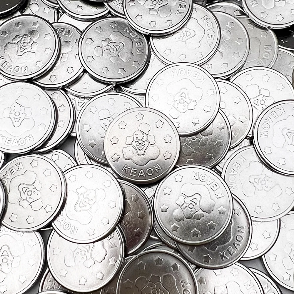 100PCS Coins Tokens Stainless Steel Collect Medals For Arcade Game Crane Claw Vending Machine Car Washing Pinball Parts