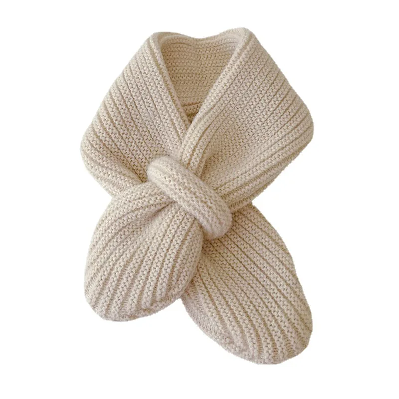 Cross Warm Children's Scarf 0-5 Years Winter Korean Version Knitting Boys and Girls Baby Scarf Kids Scarves