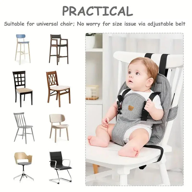 Travel Harness Seat For Baby High Chair, Safety Harness Chair Accessory For Baby Feeding, Portable Fabric Toddler Chair