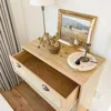 Rattan Dresser - Nightstand with Drawer Boho Small Cabinet 3 Drawer Dresser, Bedside Table 6