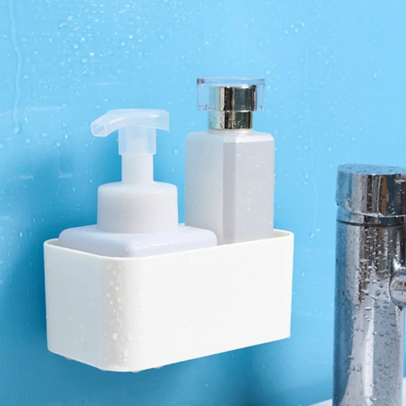 Wall Mounted Organizer Makeup Table Storage Box Shelf Adhesive Hanger kitchen Bathroom Storage Rack Drawer Organizer Container 5