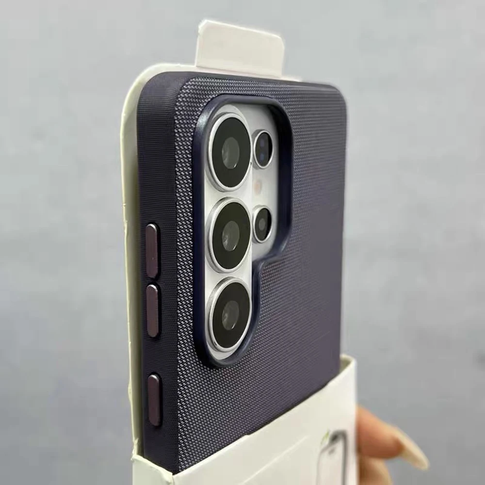 Premium Woven Fabric Magnetic Case with Matte Anti-Slip Bumper Cover