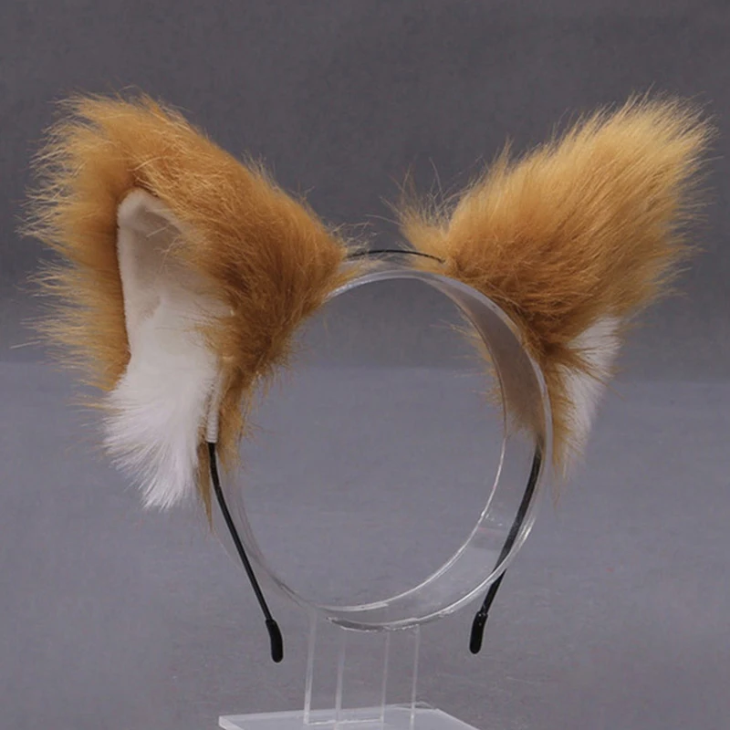 Plush Faux Fur Fox Cat Ear Hair Hoops Headband Women Girl Cosplay Hair Accessories hair bands hair band cosplay headpiece cosplay accessories